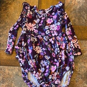 Little Sleepies Floral Long Sleeved Baby Romper - Ruffle Butt Design
